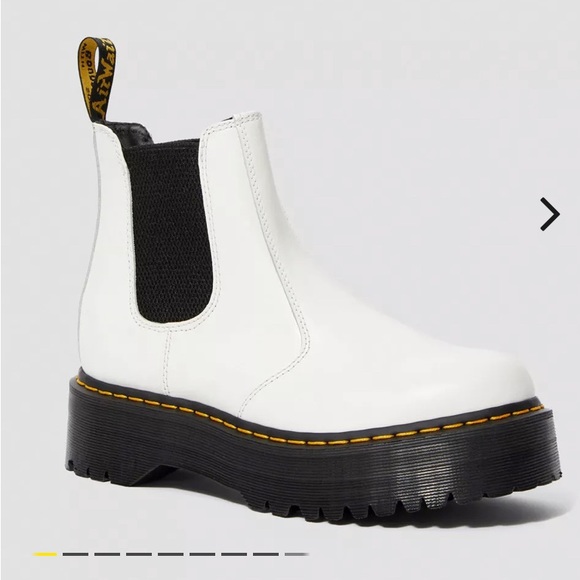 White Dr. Marten Platform Chelsea Boots - Picture 1 of 4